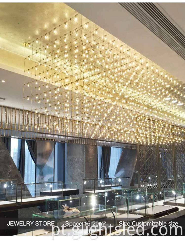 The Court Style Luxury Custom Inoxidável Modern Hotel Lobby Pendurado Pendant Light Chandelier